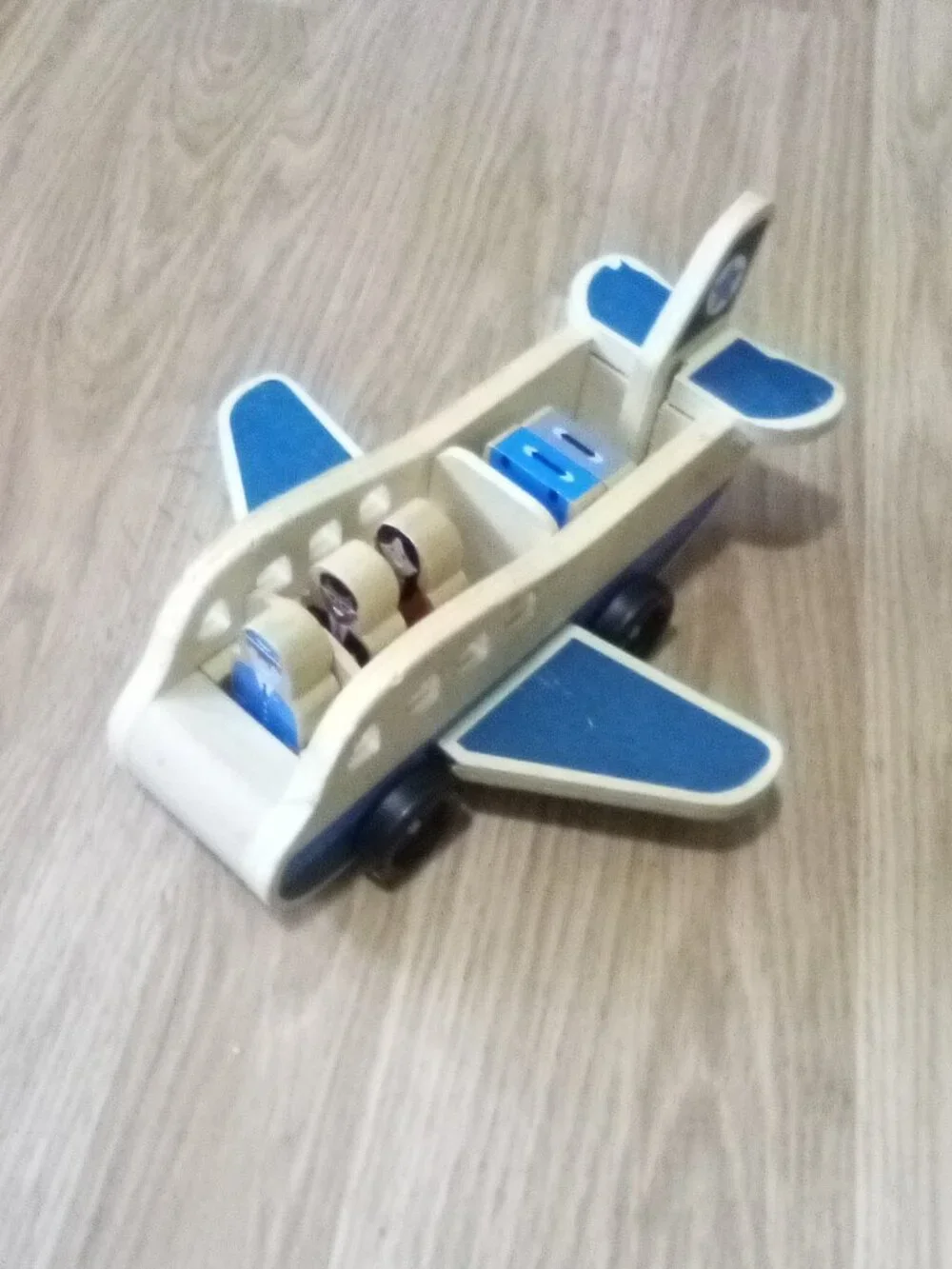 Melissa and Doug Used Wooden Airplane Playset # 9394 with Passengers and Luggage